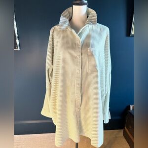 American Eagle Outfitters Olive Striped Shirt